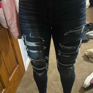 American eagle skinny jeans with rips!!